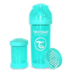 شیشه شیر طلقی 260 میلی لیتر تویست شیک فیروزه ای«Twistshake» - لیتل بی بی