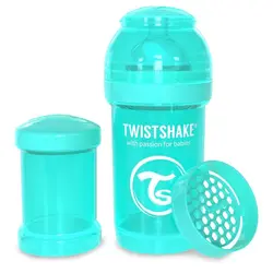 شیشه شیر طلقی 180 میلی لیتر تویست شیک فیروزه ای«Twistshake» - لیتل بی بی