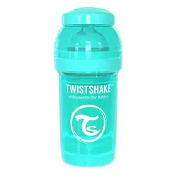 شیشه شیر طلقی 180 میلی لیتر تویست شیک فیروزه ای«Twistshake» - لیتل بی بی