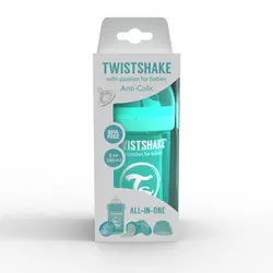 شیشه شیر طلقی 180 میلی لیتر تویست شیک فیروزه ای«Twistshake» - لیتل بی بی