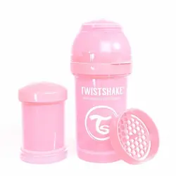 شیشه شیر طلقی 180 میلی لیتر تویست شیک صورتی پاستیلی«Twistshake» - لیتل بی بی