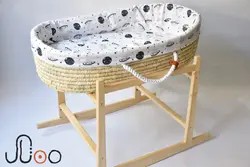گهواره حصیری مهتاک طرح ماه طوسی