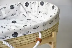گهواره حصیری مهتاک طرح ماه طوسی