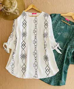 تونیک خامه ای دوزی کد624 - پوشاک لاویز استایل