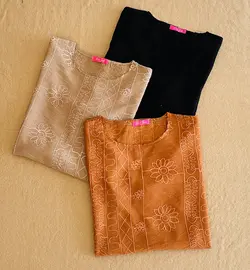 تونیک خامه ای دوزی کد624 - پوشاک لاویز استایل