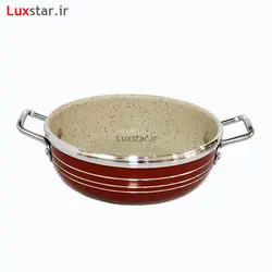 تابه گرانیتی دو دسته قهوه ای پاک ظرف سایز 18