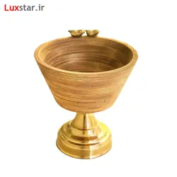 شکلات خوری چوبی با پایه برنجی طرح پرنده مدل 1654