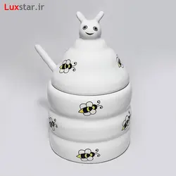 عسل خوری سرامیکی زنبور با قاشق کد 1422