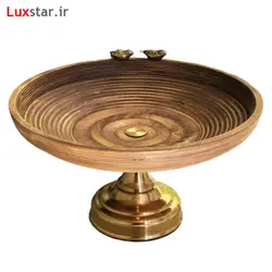 میوه خوری چوبی با پایه برنجی طرح پرنده مدل 1650