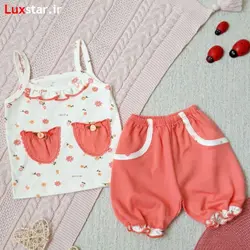 تاپ شلوارک نوزادی گلبهی