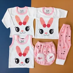 ست ۵ تکه جعبه ای طرح خرگوش گوش دراز سایز 0،1،2