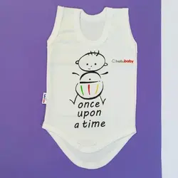 بادی رکابی سفید طرح بچه سایز 0،1،2،3