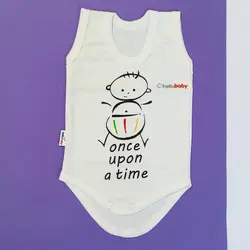 بادی رکابی سفید طرح بچه سایز 0،1،2،3