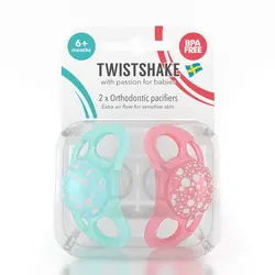 پستانک 6+ماه هلویی و فیروزه ای تویست شیک«Twistshake» - قیمت خرید | مادرآن