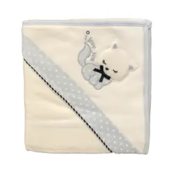 حوله دورپیچ نوزاد گایه «gaye» طرح گربه آبی - قیمت خرید | مادرآن