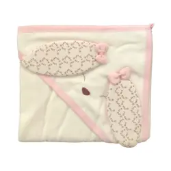 حوله دورپیچ نوزاد گایه «gaye» طرح خرگوش صورتی گلدار - قیمت خرید | مادرآن