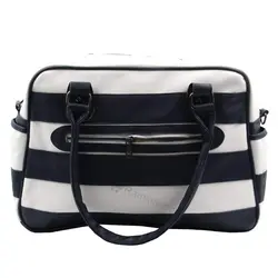 کیف لوازم نوزاد چرم راه راه خاکستری سفید کوکالو Cocalo - قیمت خرید | مادرآن