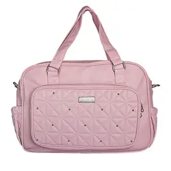 ساک لوازم نوزاد طرح چرم کوکالو دگمه دار رنگ صورتی - قیمت خرید | مادرآن