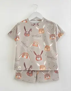ست بلوز و شورت بچه گانه و کودک دخترانه و پسرانه شیک و فانتزی طرح خرگوش مناسب1234567تا7سال - قیمت خرید | مادرآن