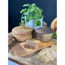 ست هشت تکه پذیرایی طرح بلوط چوب گردو کد kn69