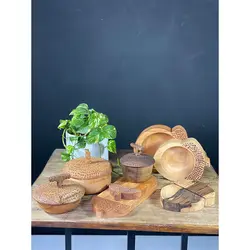 ست هشت تکه پذیرایی طرح بلوط چوب گردو کد kn69