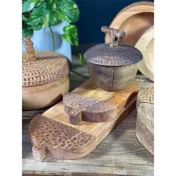 ست هشت تکه پذیرایی طرح بلوط چوب گردو کد kn69