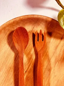 ست قاشق و چنگال چوبی بویان کدKCH02