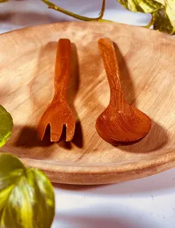 ست قاشق و چنگال چوبی بویان کدKCH02