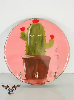 جاکلیدی دیواری رزینی طرح کاکتوس کدAJk03 | فروشگاه صنایع دستی دستهای جادویی