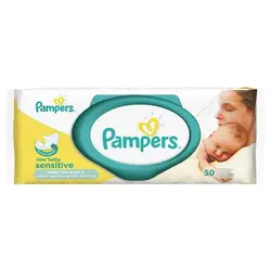 دستمال مرطوب ضد حساسیت كودك   پمپرز - Pampers مدل درب دار 50 برگ