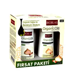 شامپو بیوبلاس - BIOBLAS مدل Organic Oils به همراه نرم کننده (400ml+300ml)