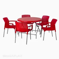 ست میز و صندلی5 نفره دسته دار صبا