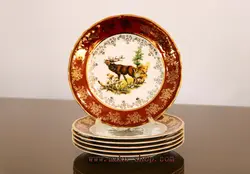 بشقاب پلو خوری ۲۵ طرح جنگل قرمز پورسلن