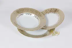 بشقاب خورشت خوری ۲۳ دوره طلایی طرح گل پورسلن