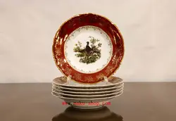 بشقاب ۲۳ خورشت خوری جنگل قرمز پورسلن