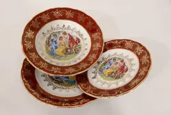 بشقاب خورشت خوری ۲۳ طرح سه دختر قرمز پورسلن