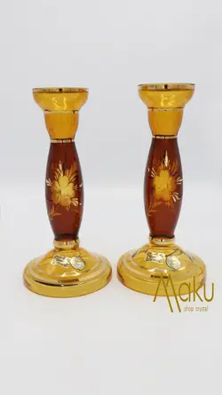 شمعدان قلوه ای ۲۰ تراش گل اگرمن (جفت)