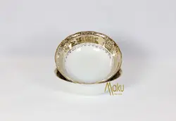 کاسه سالاد ۲۳ دوره طلایی طرح گل پورسلن (عدد)