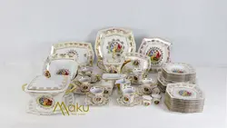 سرویس ۵۲ پارچه چهار گوش طرح سه دختر سفید پورسلن