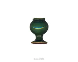 دوات پایه دار سفالی رنگ سبز