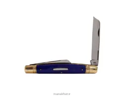 قلمتراش خوشنویسی دو تیغه جواد توسلی دسته فیبر آبی