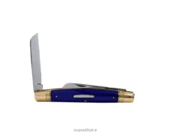 قلمتراش خوشنویسی دو تیغه جواد توسلی دسته فیبر آبی