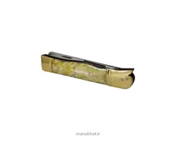 قلمتراش خوشنویسی تک تیغه سرمرغی توسلیان دسته فیبر طلایی