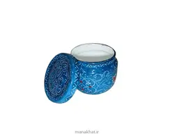 دوات مسی میناکاری شده مشقی آبی رنگ