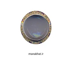 دوات مسی خوشنویسی میناکاری خمره ای رنگ کِرِم