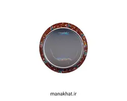 دوات مسی خوشنویسی میناکاری خمره ای رنگ قهوه ای