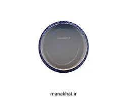 دوات مسی خوشنویسی میناکاری کمر باریک پایه دار رنگ فیروزه ای