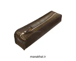 جاقلمی خوشنویسی چرم طبیعی قهوه ای