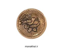 دوات مسی خوشنویسی خمره ای قلمزنی شده طرح گِرِه و مرغ