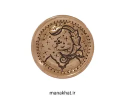 دوات مسی خوشنویسی خمره ای قلمزنی شده طرح برگ